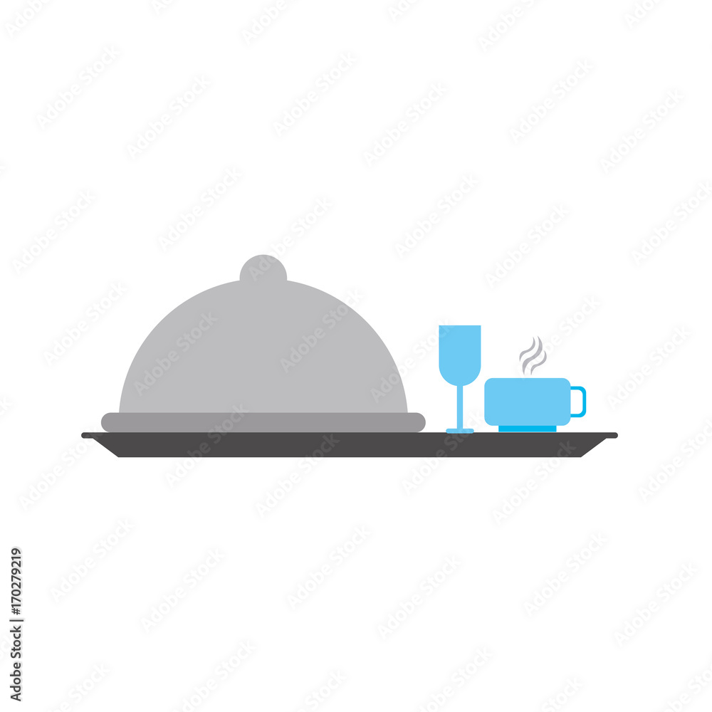 covered silver tray hotel room service related icon image vector illustration design covered silver tray hotel room service related icon image vector illustration design