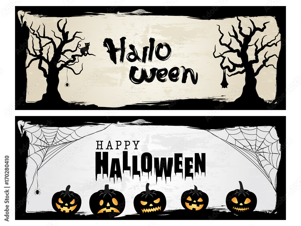 ハロウィン バナー素材セット Stock Vector Adobe Stock ハロウィン バナー素材セット Stock Vector Adobe Stock