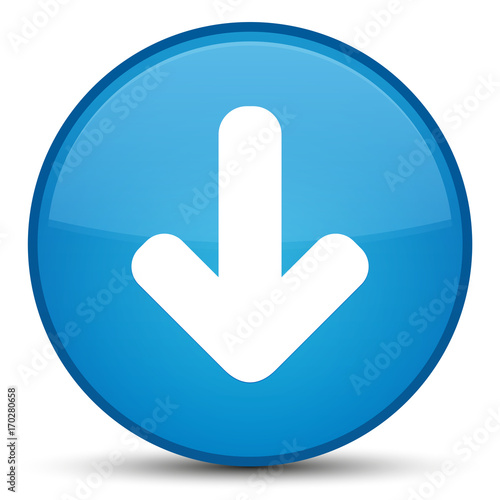 Download arrow icon special cyan blue round button