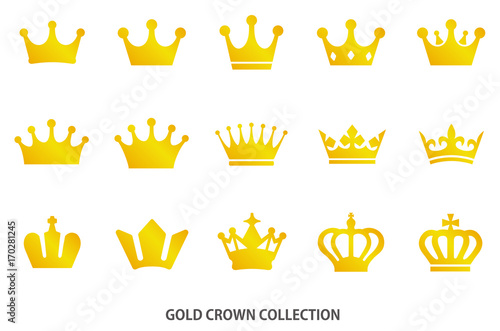 Gold crown icon [vector] photo