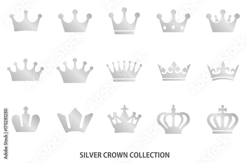 Silver crown icon [vector]
