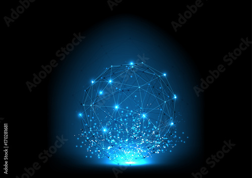 vector polygon background abstract technology communication data Science