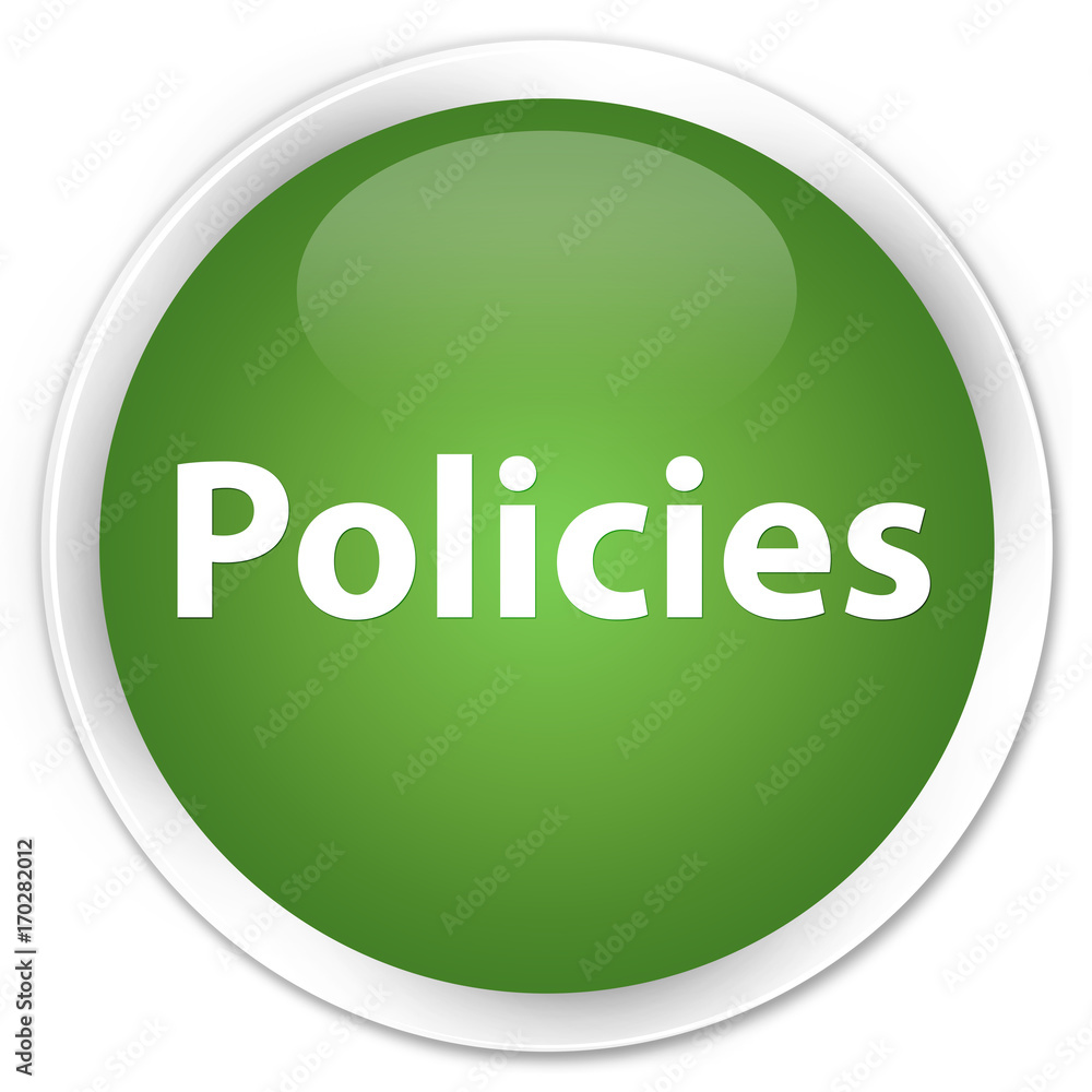 Policies premium soft green round button Policies premium soft green round button