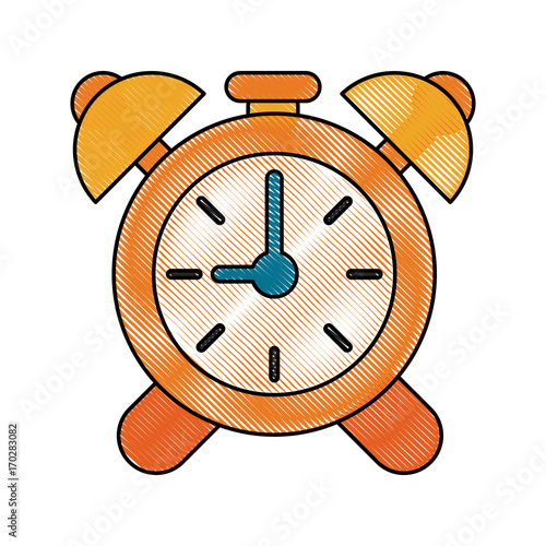 Clock with alarm bells icon vector illustration graphic design