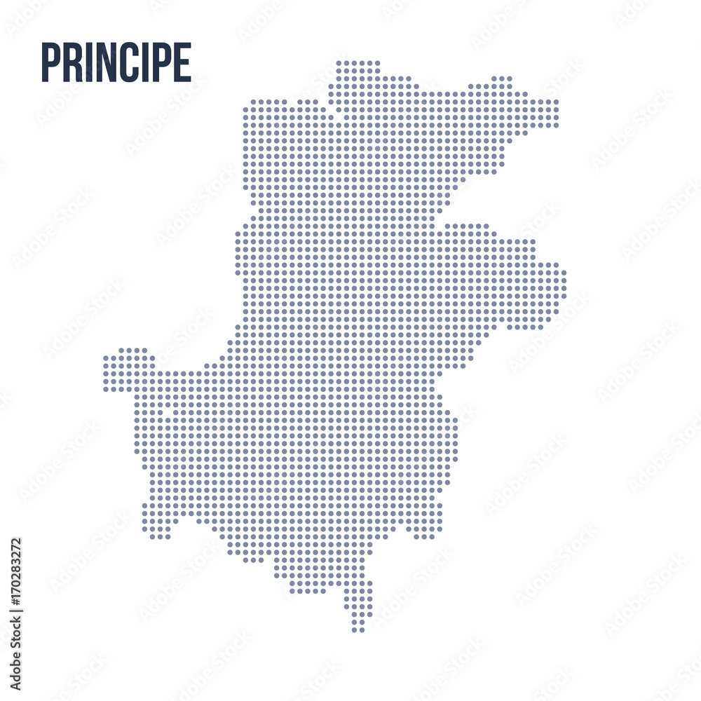 Vector dotted map of Principe isolated on white background .