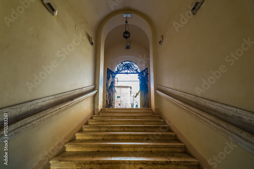 stairs to arch and columns