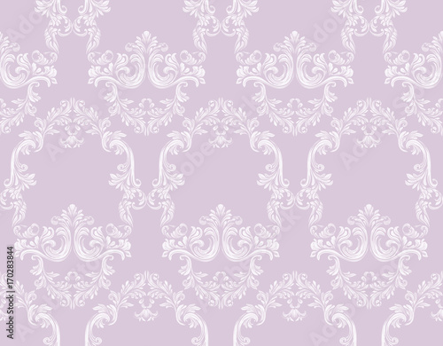 Vintage Rococo pattern background Vector illustrations pink color
