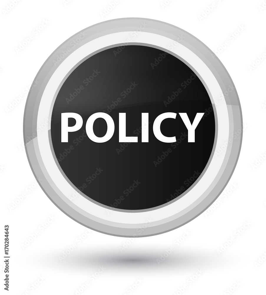 Policy prime black round button Policy prime black round button