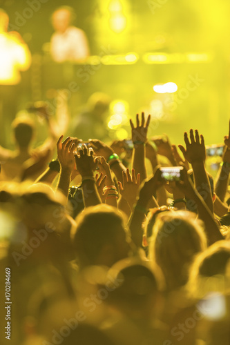 Young people having fun at music concert