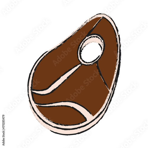 Beef steak food icon vector illustration graphic design