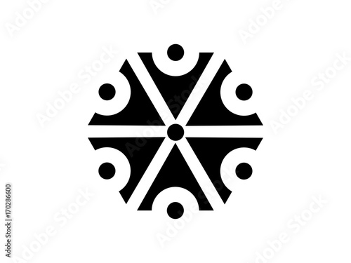 Symbol of the god Perun. Slavic mythology, the god of lightning. Vector illustration
