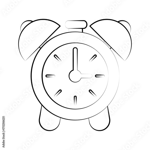 Clock with alarm bells icon vector illustration graphic design