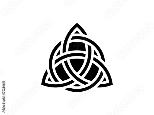 Triquetra. Trinity knot. Celtic symbol of eternity. Vector illustration