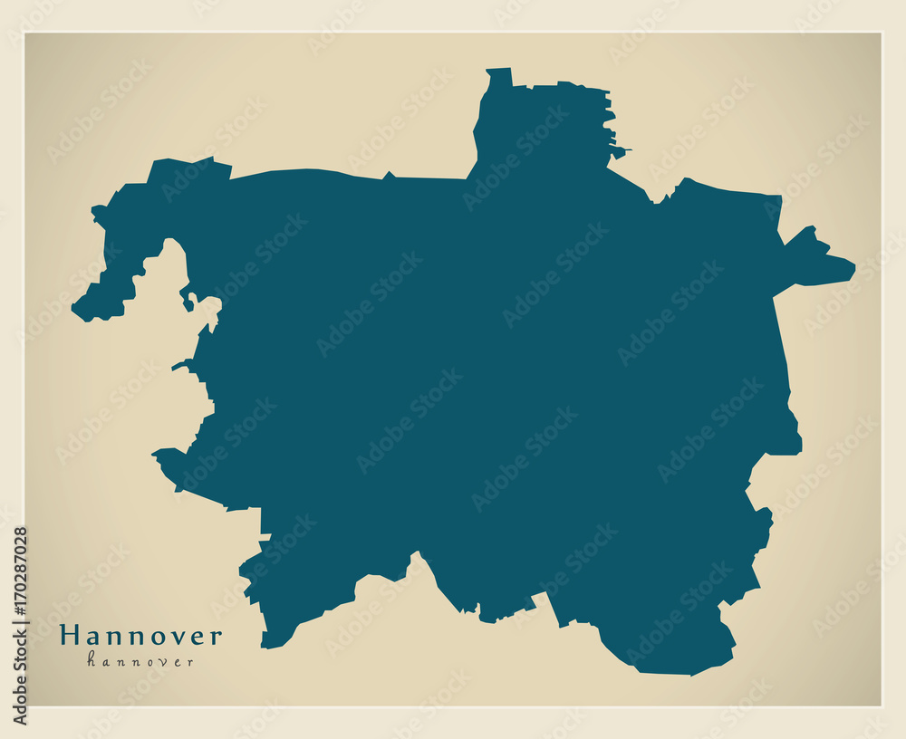 Modern Map - Hannover city of Germany DE