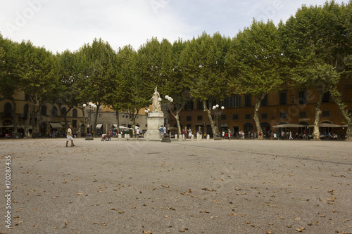 Fototapeta Naklejka Na Ścianę i Meble -  Napoleone square in Lucca city in Tuscany, Italy