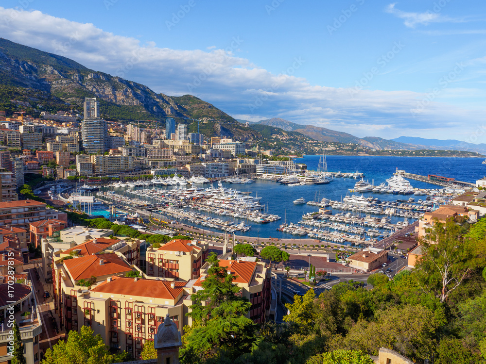 A view of Port Hercule and its surrounding area in Monaco.