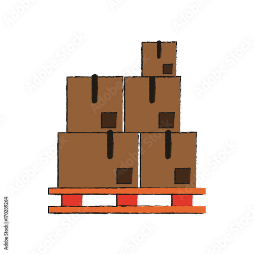 Boxes on stowage icon vector illustration graphic design