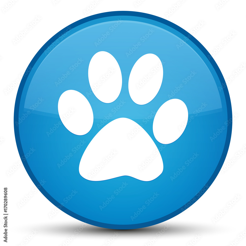 Animal footprint icon special cyan blue round button Animal footprint icon special cyan blue round button
