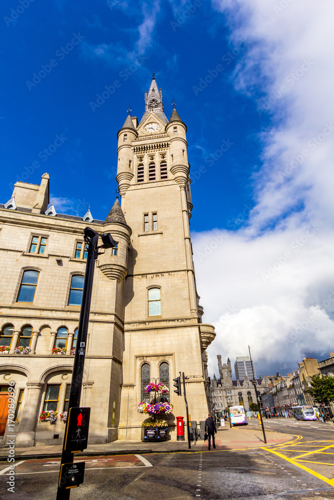 Aberdeen granite city, Townhouse in Union Street, Scotland, UK
