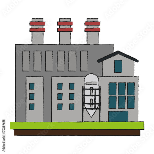 Industrial plant factory icon vector illustration graphic design photo