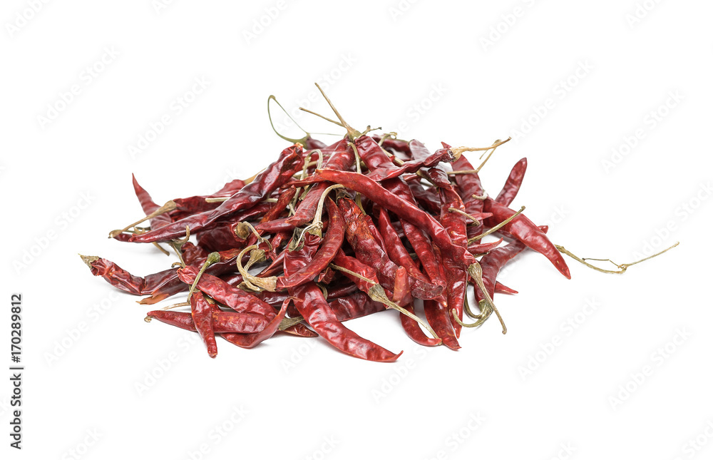 Dried peppers on a white background Dried peppers on a white background