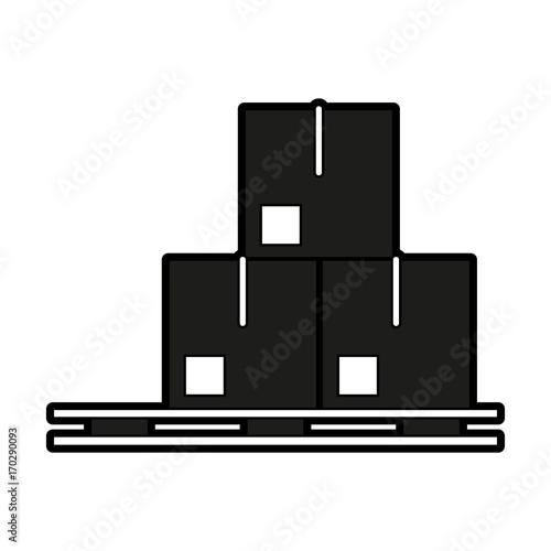 Boxes on stowage icon vector illustration graphic design