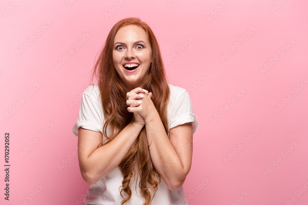 Portrait of young woman with happy facial expression Portrait of young woman with happy facial expression