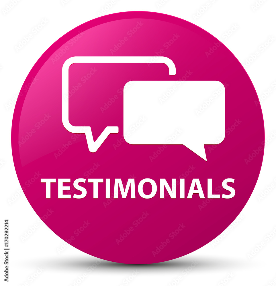 Fototapeta premium Testimonials pink round button