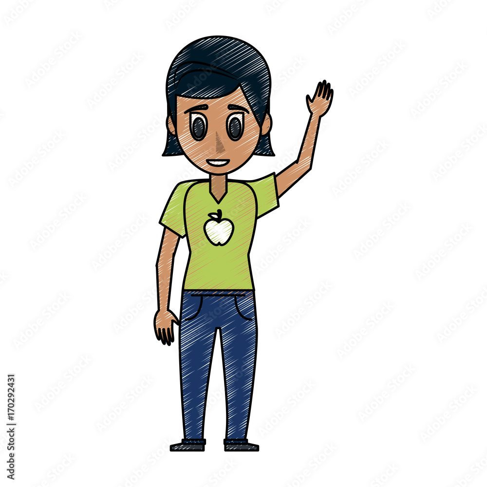 Young woman cartoon icon vector illustration graphic design Young woman cartoon icon vector illustration graphic design