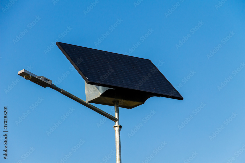 Ecological electrical energy from the solar panel used for street illumination Ecological electrical energy from the solar panel used for street illumination