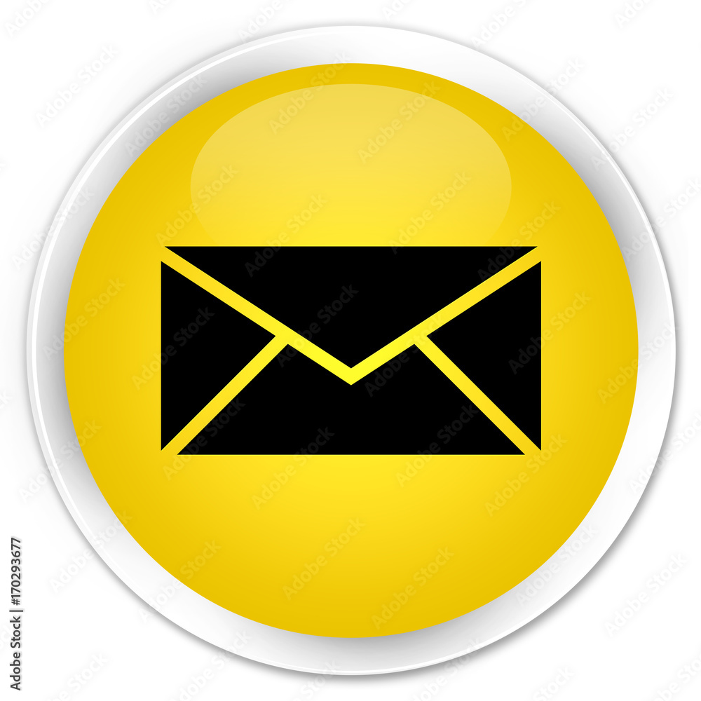 Email icon premium yellow round button Email icon premium yellow round button