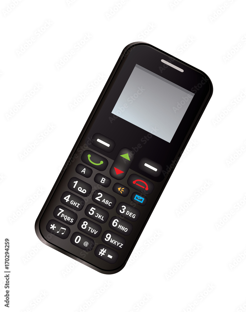 Black color Cell Phone isolated Black color Cell Phone isolated