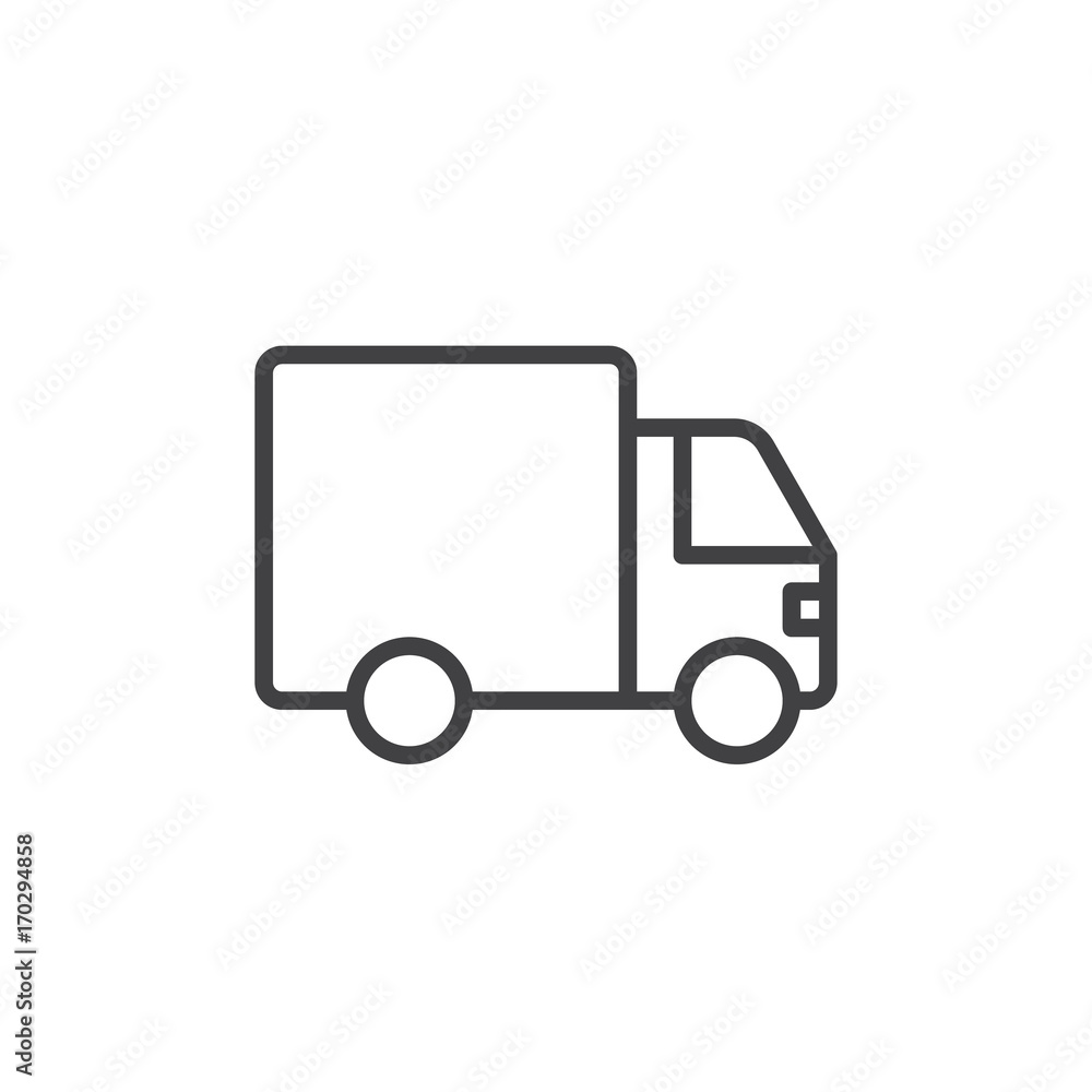 Lorry line icon, outline vector sign, linear style pictogram isolated on white. Shipping truck symbol, logo illustration. Editable stroke. Pixel perfect vector graphics Lorry line icon, outline vector sign, linear style pictogram isolated on white. Shipping truck symbol, logo illustration. Editable stroke. Pixel perfect vector graphics