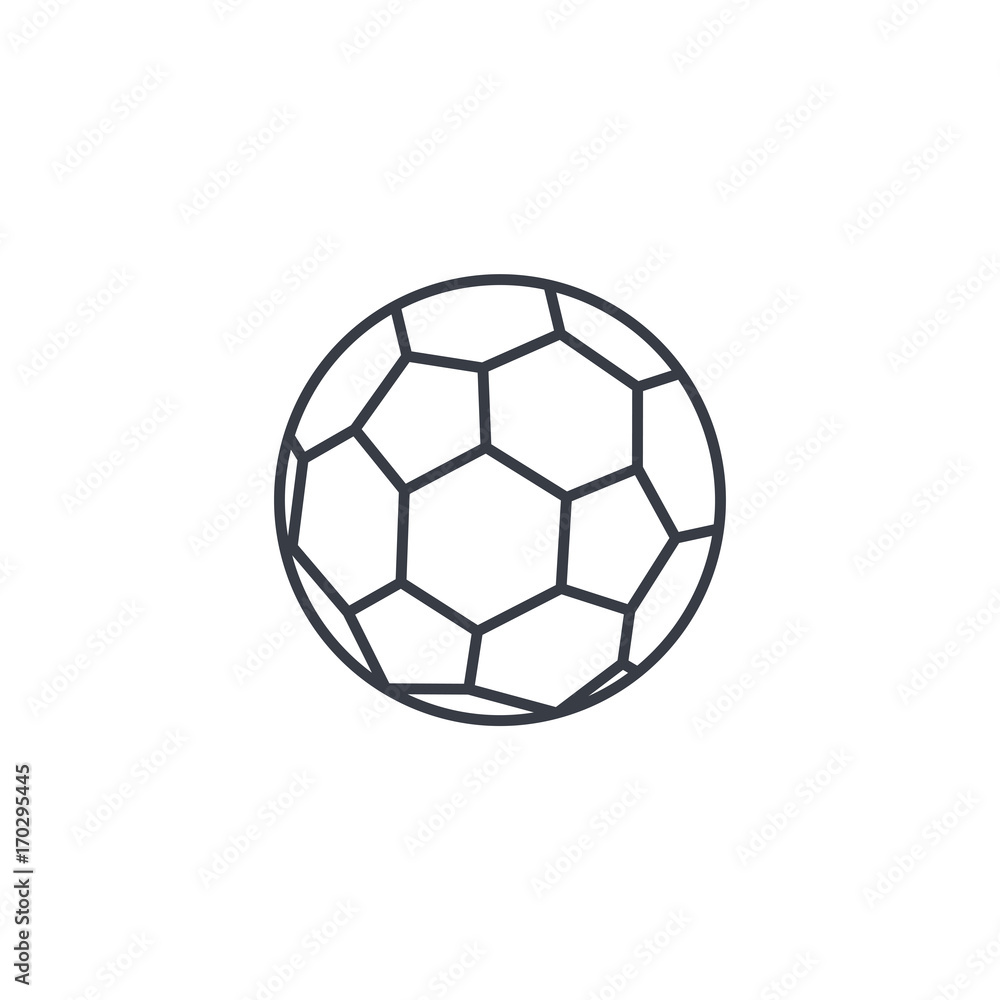 soccer ball thin line icon. Linear vector illustration. Pictogram isolated on white background soccer ball thin line icon. Linear vector illustration. Pictogram isolated on white background