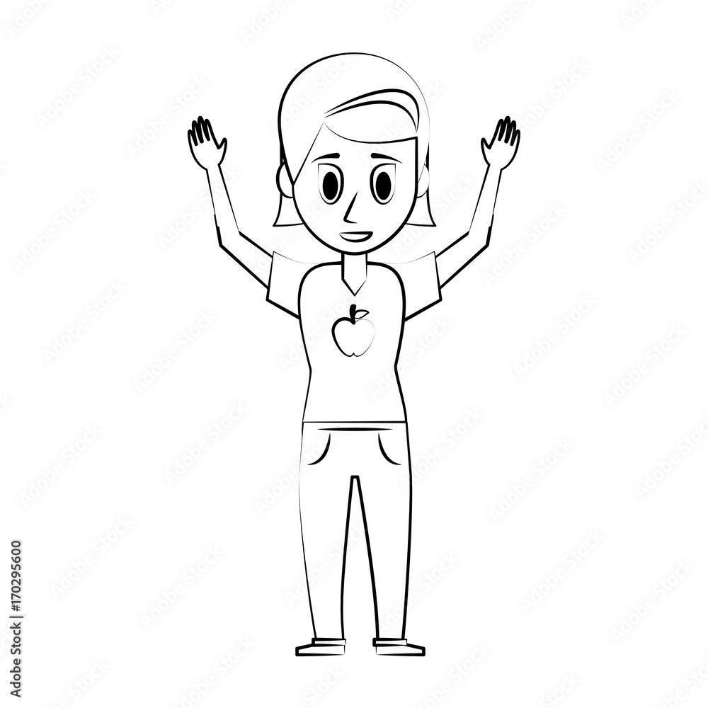 Young woman cartoon icon vector illustration graphic design Young woman cartoon icon vector illustration graphic design