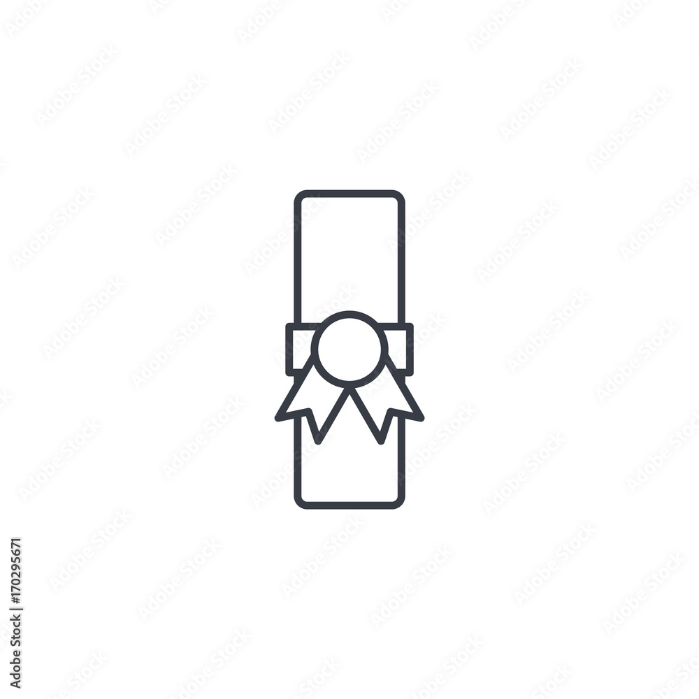 Diploma thin line icon. Linear vector illustration. Pictogram isolated on white background Diploma thin line icon. Linear vector illustration. Pictogram isolated on white background