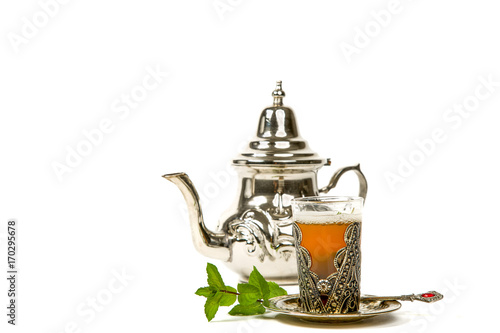 True Moroccan mint tea in the original cup photo