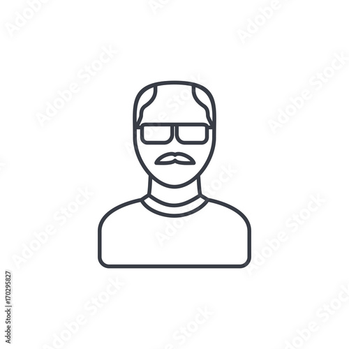Avatar, father, adult man thin line icon. Linear vector illustration. Pictogram isolated on white background
