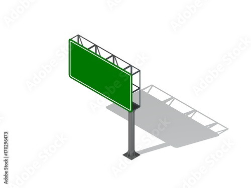 Blank highway sign. Isolate...