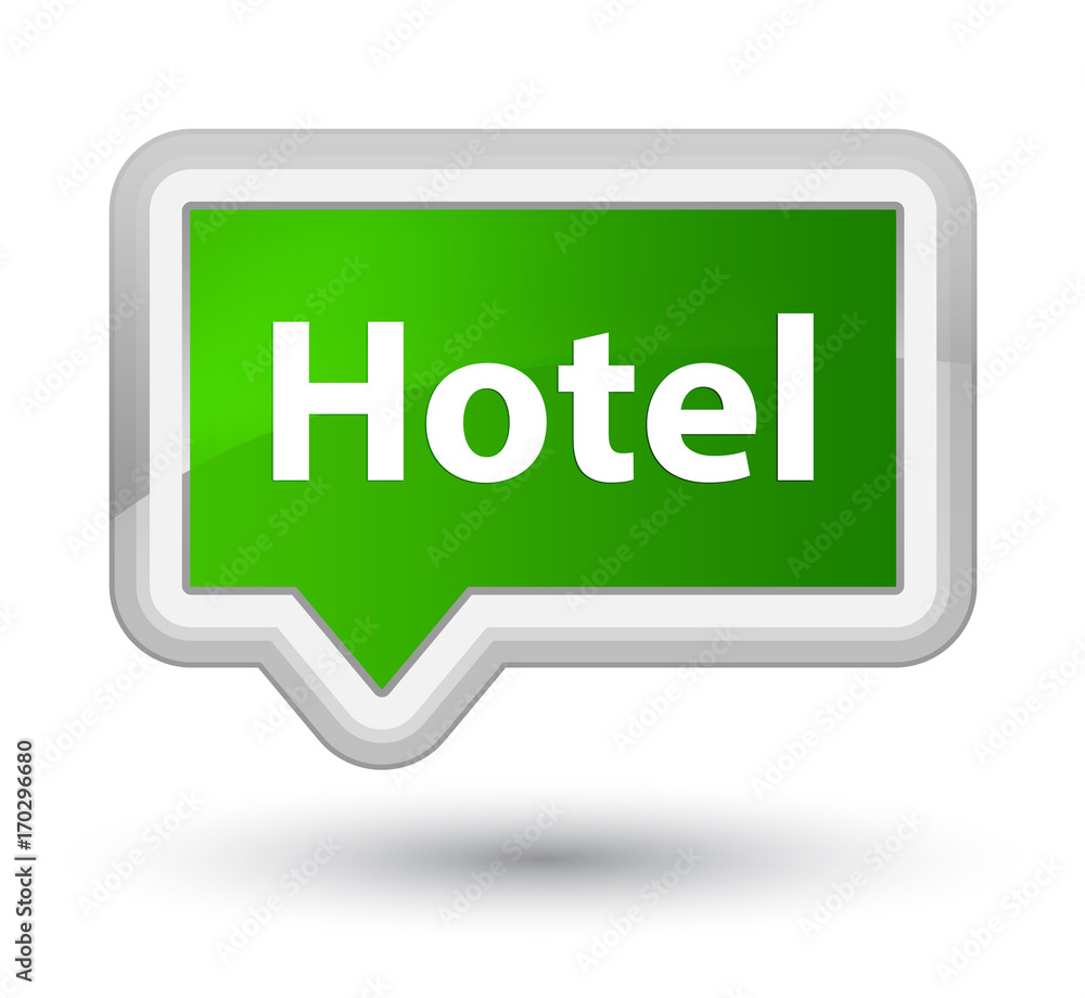 Hotel prime green banner button