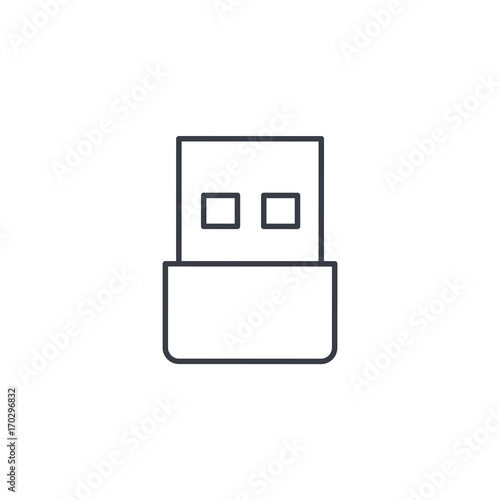 USB flash drive thin line icon. Linear vector illustration. Pictogram isolated on white background