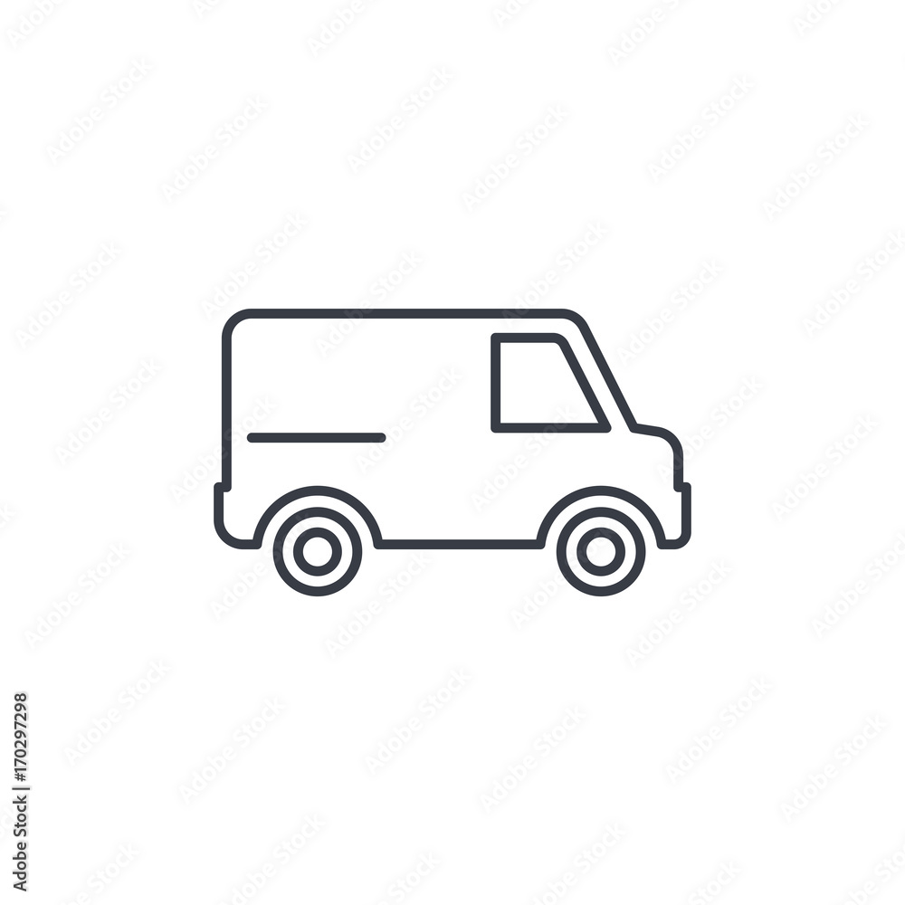 minivan, transportation, car thin line icon. Linear vector illustration. Pictogram isolated on white background