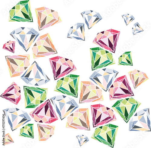 
Precious stones with geometric shapes
