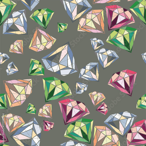 
Precious stones with geometric shapes
