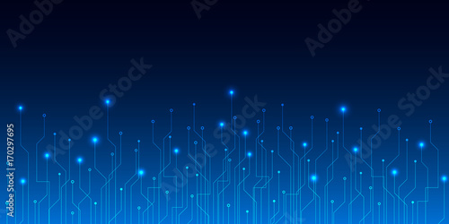 Fototapeta Naklejka Na Ścianę i Meble -  Blue circuit board , Abstract technology background