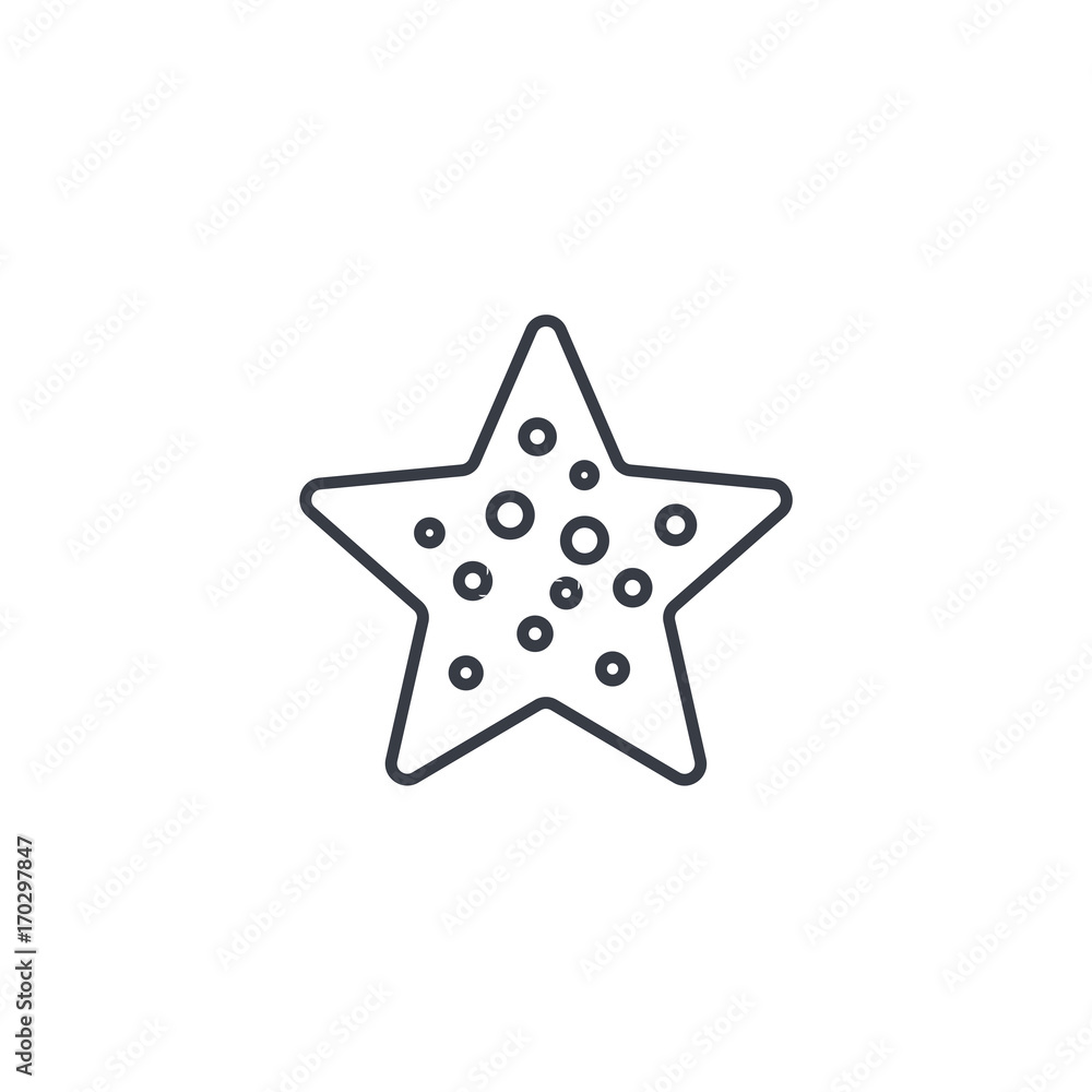 Starfish thin line icon. Linear vector illustration. Pictogram isolated on white background Starfish thin line icon. Linear vector illustration. Pictogram isolated on white background