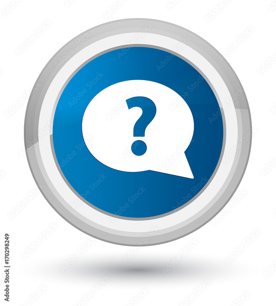 Question mark bubble icon prime blue round button Question mark bubble icon prime blue round button