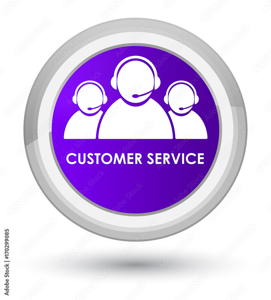 Customer service (team icon) prime purple round button Customer service (team icon) prime purple round button