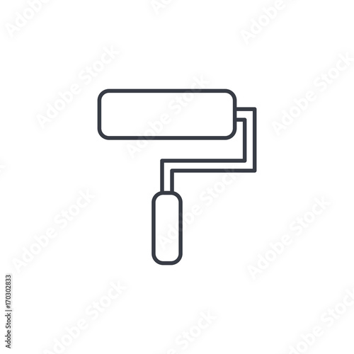 Paint Roller tool thin line icon. Linear vector illustration. Pictogram isolated on white background