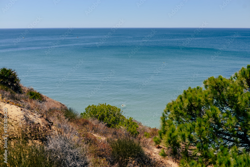 Beach coastline, sunny seascape landscape natural background Beach coastline, sunny seascape landscape natural background